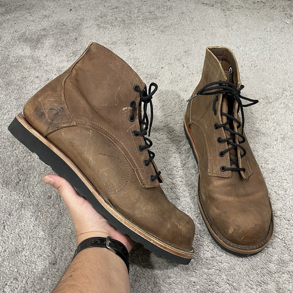 ORIGIN Maine CORONADO 6 Inch Boots Mens 14 D Brown Leather Christy Black Soles